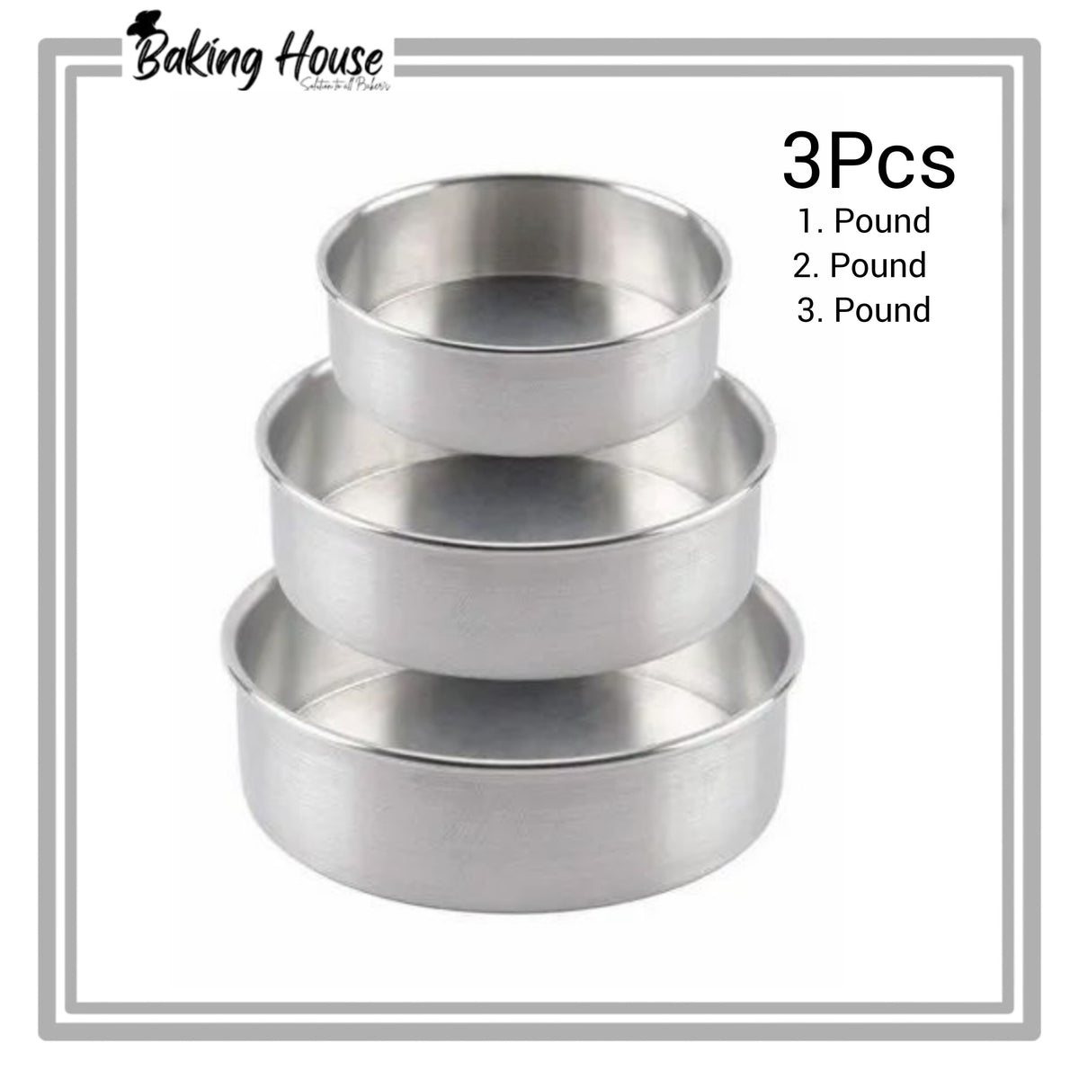 3pcs Round Stainless Steel Cake Pan Set