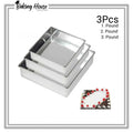 3pcs Square Stainless Steel Cake Pan Set