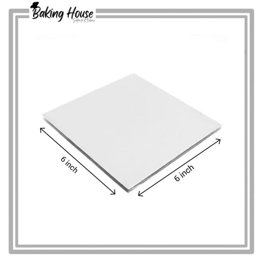 6 Inch White Square Cake Base