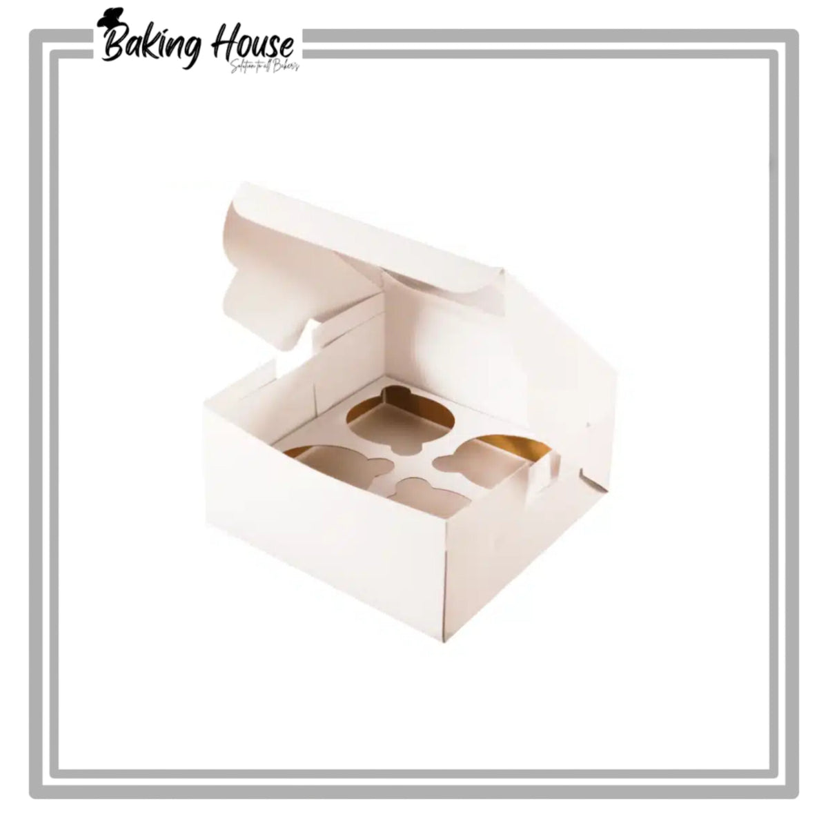 4 Cavity White Window Cupcake Box