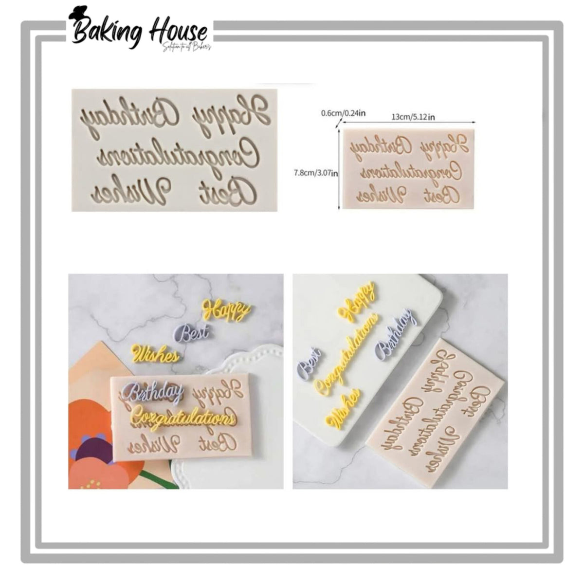 Best Wishes Silicon Fondant & Candy Mould