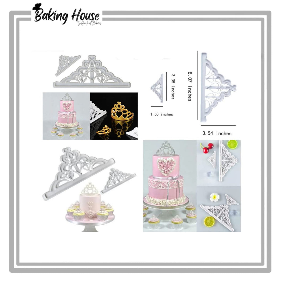 2pcs Plastic Crown Cookie Cutter