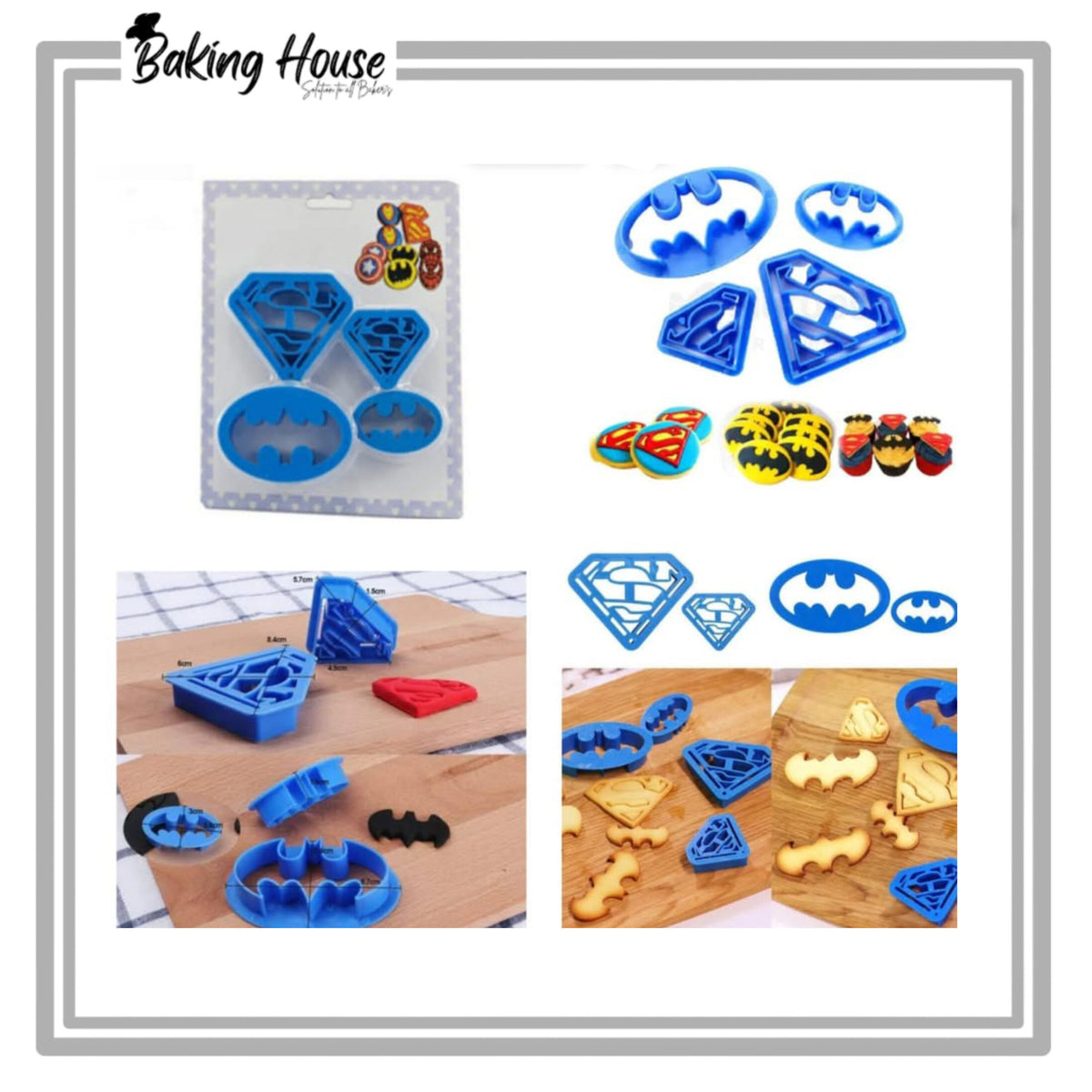 4pcs Batman Superhero Cookie Cutter Set
