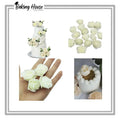 12pcs Off-White Mine Flowers For Cake Decorationg