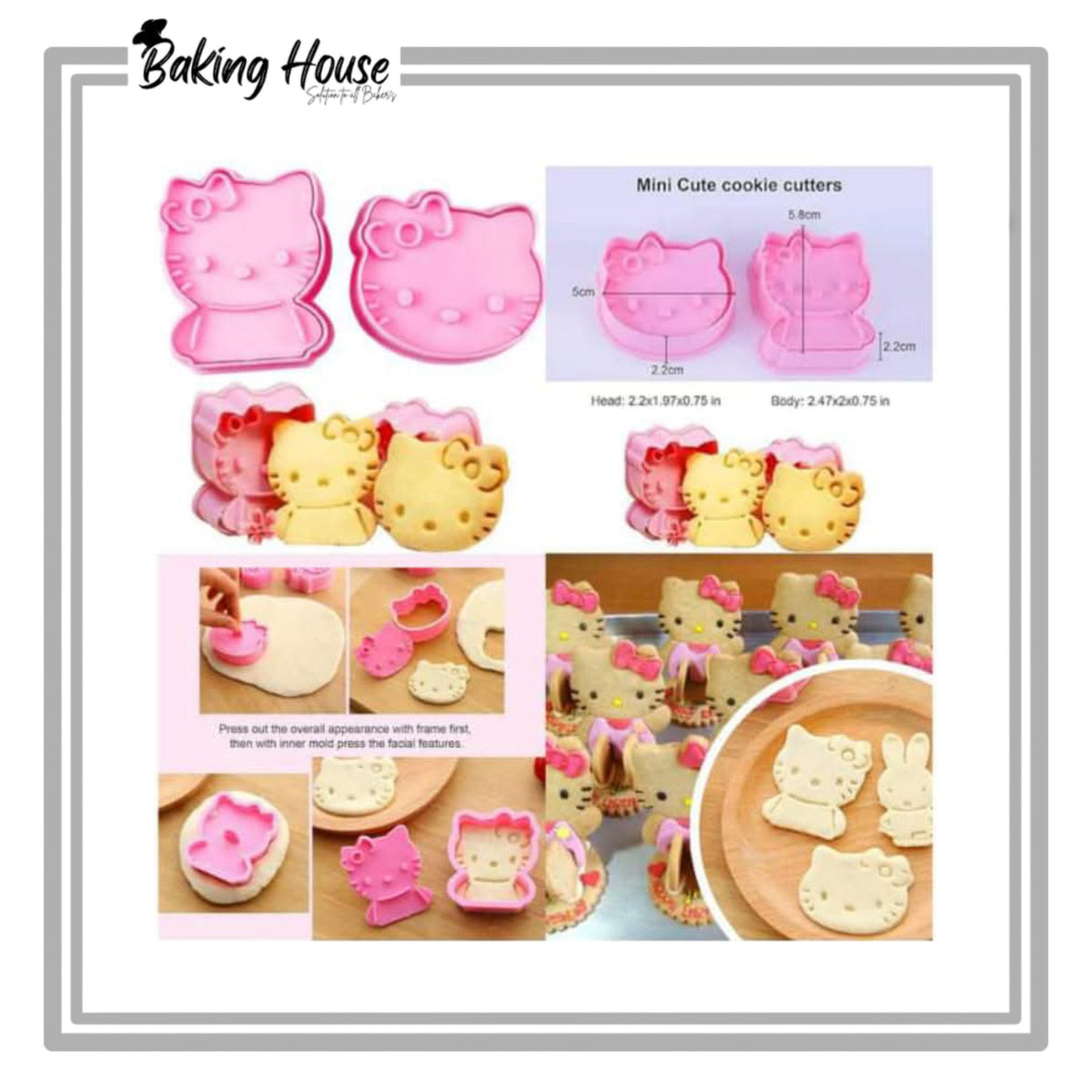 2pcs Hello Kitty Cookie Cutter For Cake Decorationg