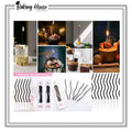 6pcs Black Spiral Candle For Cake Decorationg