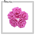 5pcs Dark-Pink Fomice Flowers For Cake Decorationg