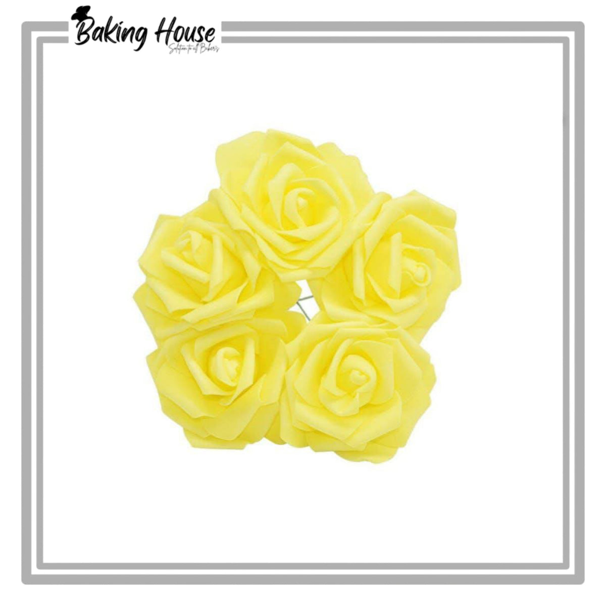 5pcs Yellow Fomice Flowers For Cake Decorationg