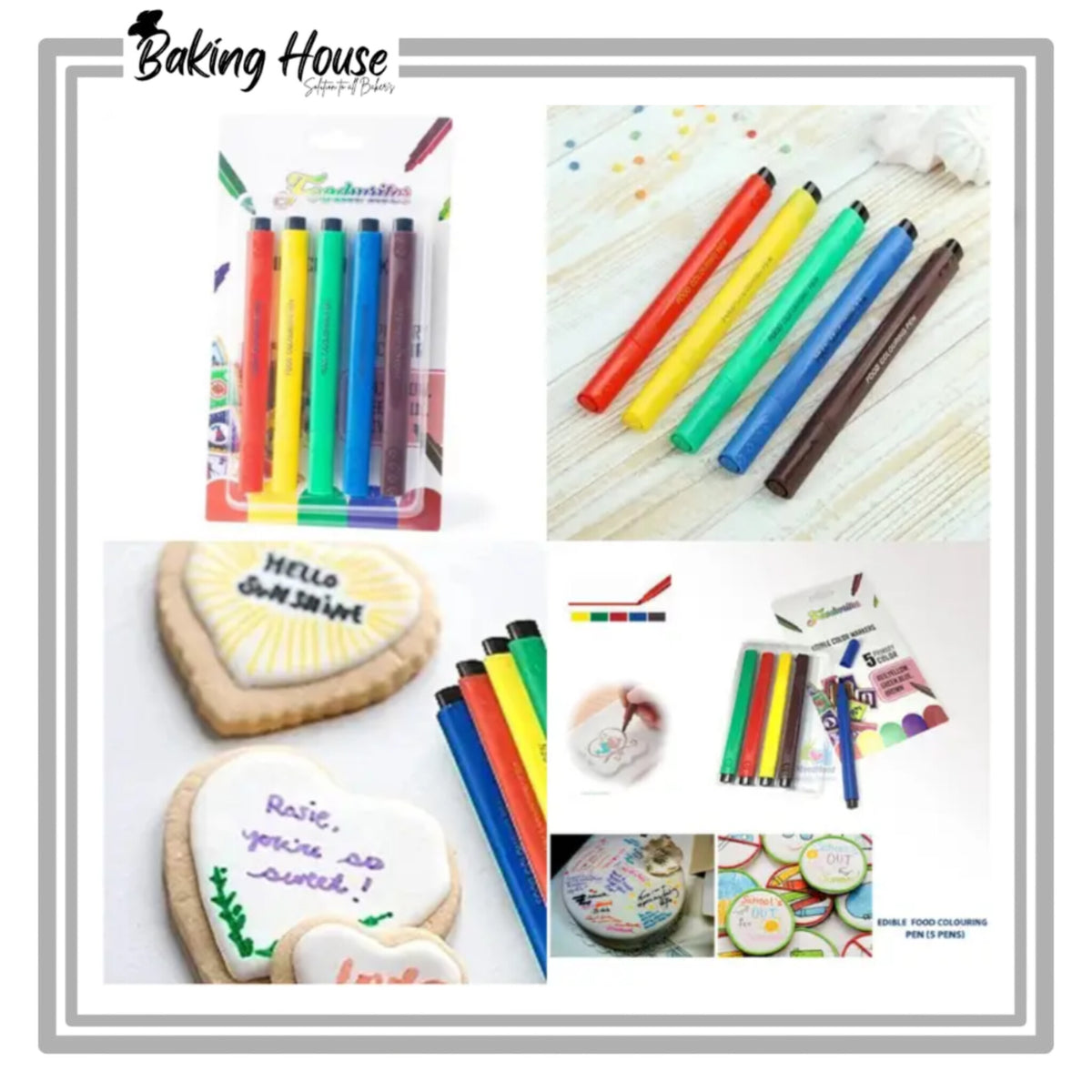 5pcs Multi Edible Marker For Cake Decorationg