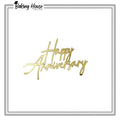 5pcs Happy Anniversary Acrylic Cake Tag For Cake Decorating
