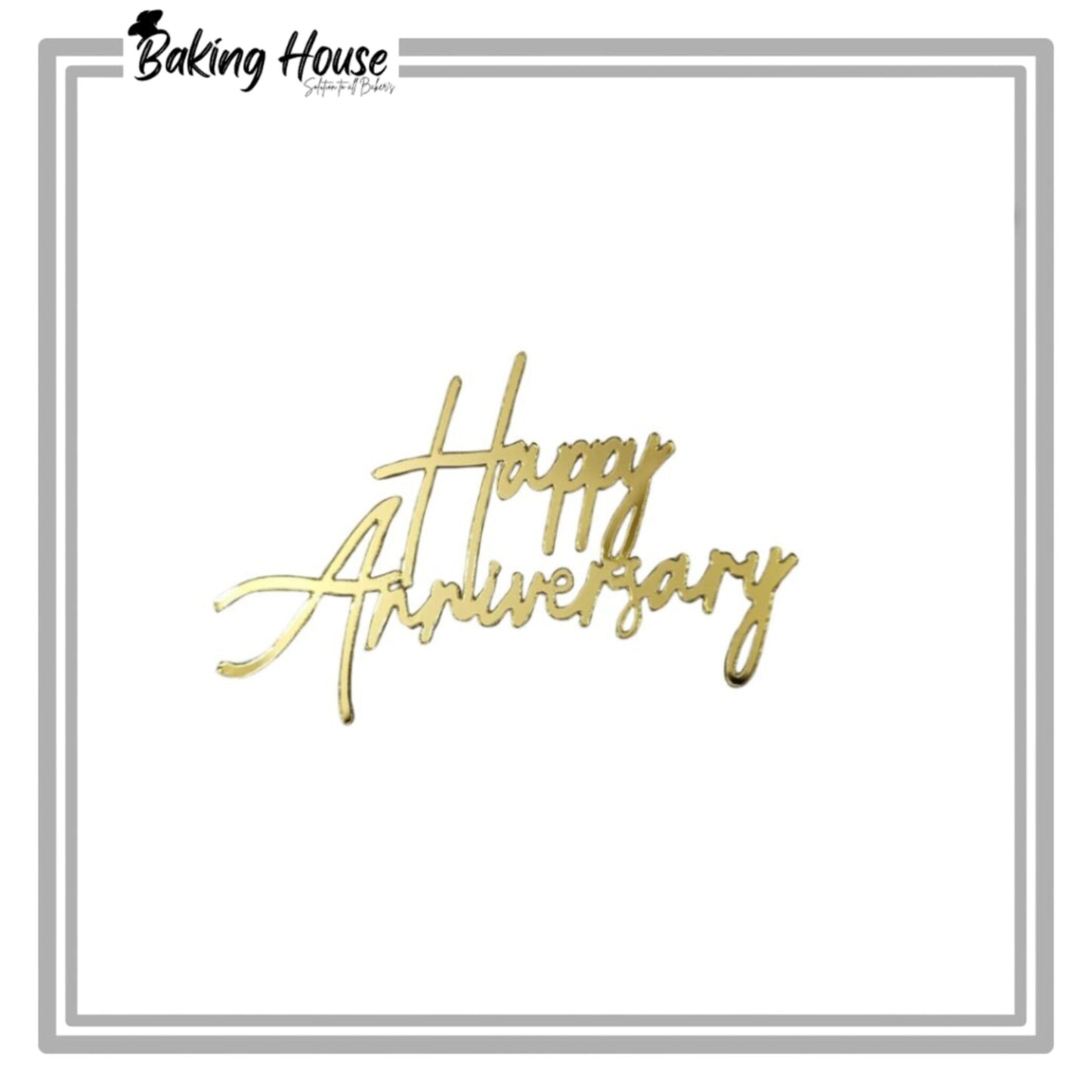5pcs Happy Anniversary Acrylic Cake Tag For Cake Decorating
