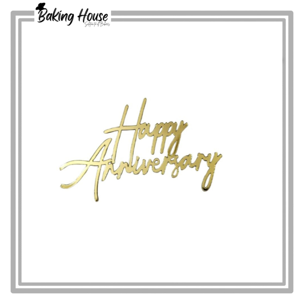 5pcs Happy Anniversary Acrylic Cake Tag For Cake Decorating