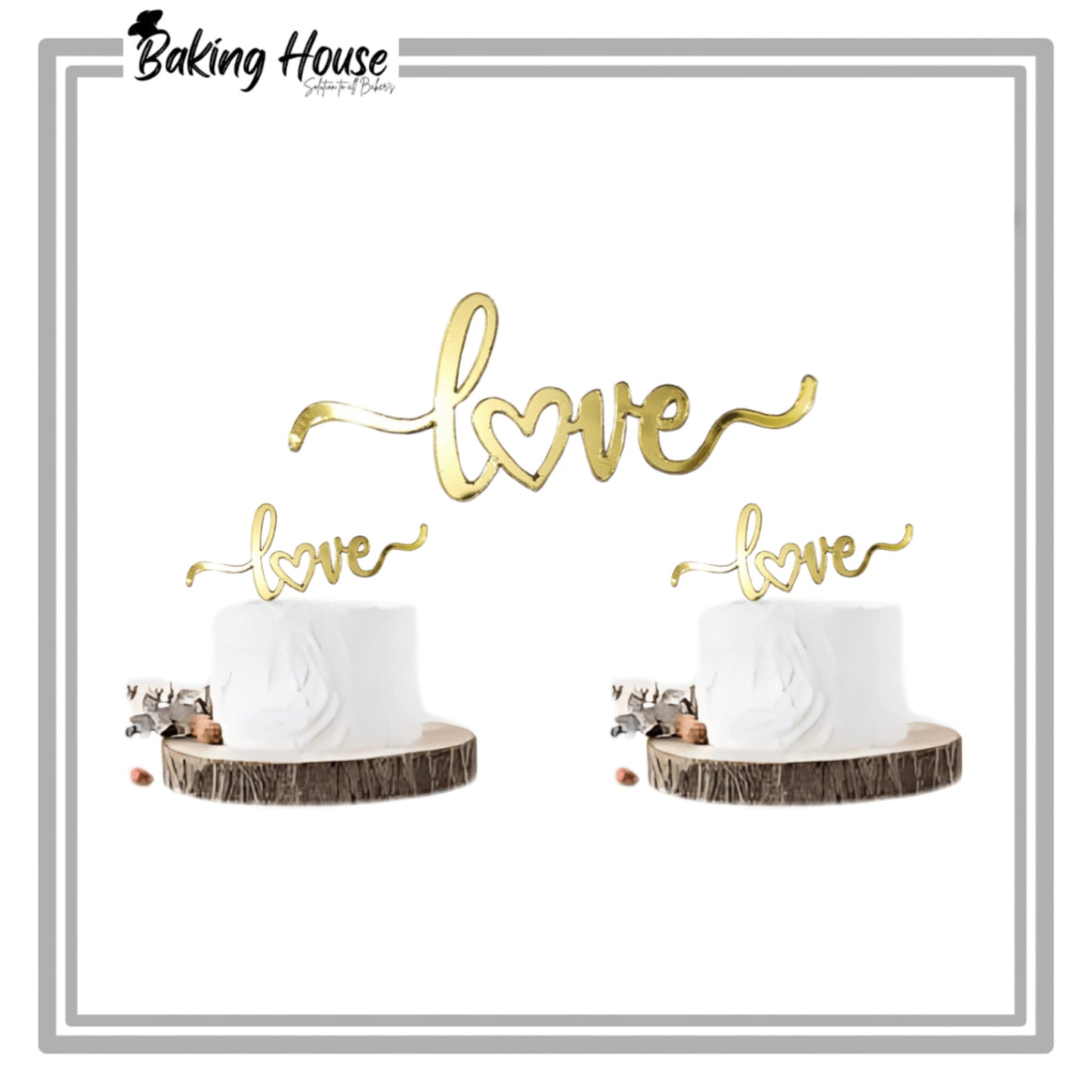 5pcs Acrylic Love Cake Tag For Cake Decorating