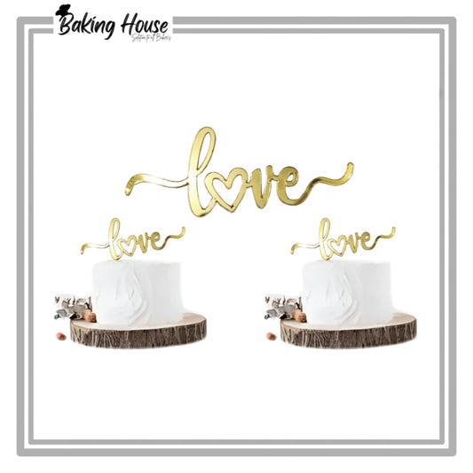 5pcs Acrylic Love Cake Tag For Cake Decorating