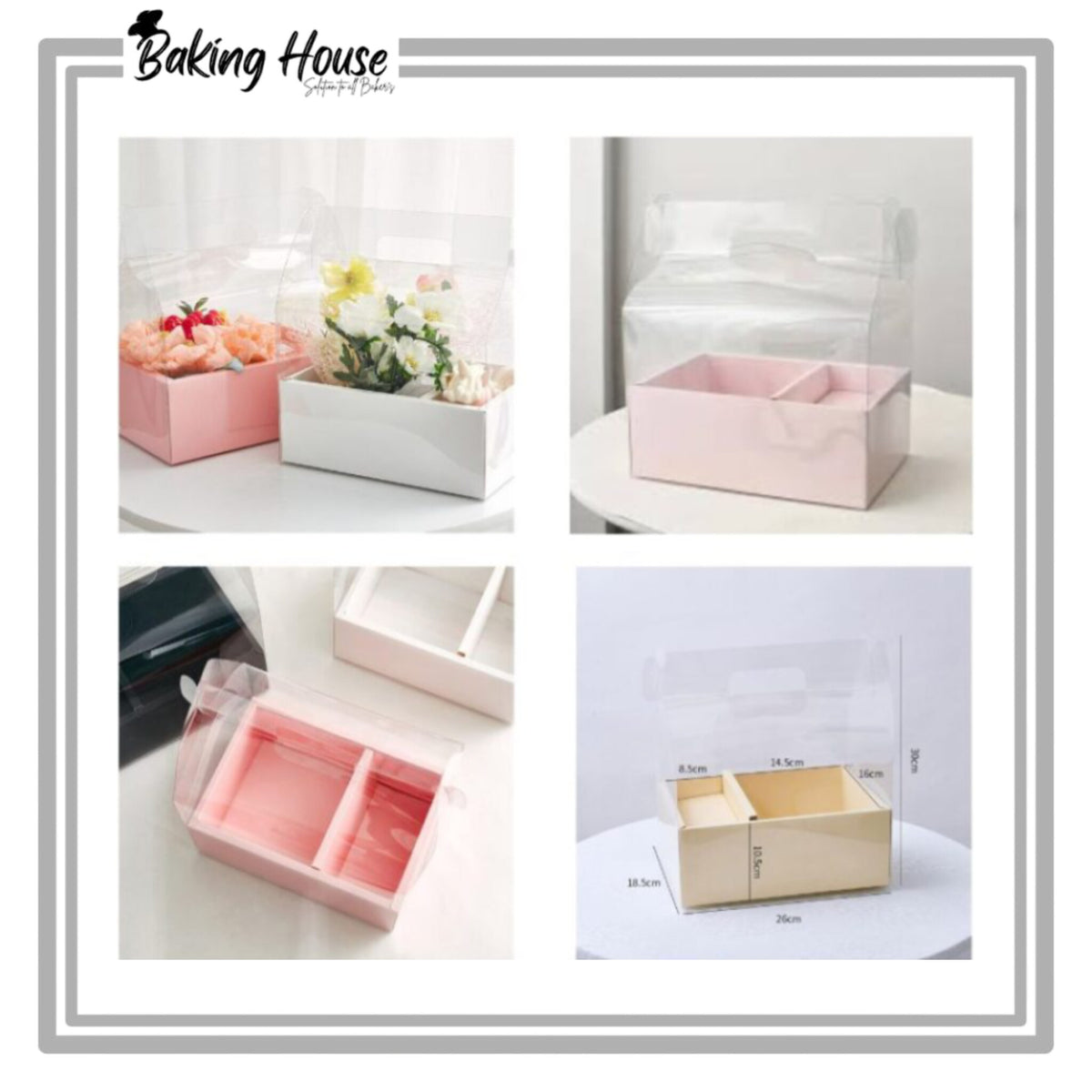 1 Bento With Flowers PVC Cake Box