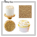 7mm Metallic Golden Edible Beads 25g For Cake Decorationg