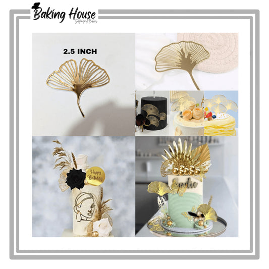 5pcs Acrylic Palm Leaf Cake Tag For Cake Decorating
