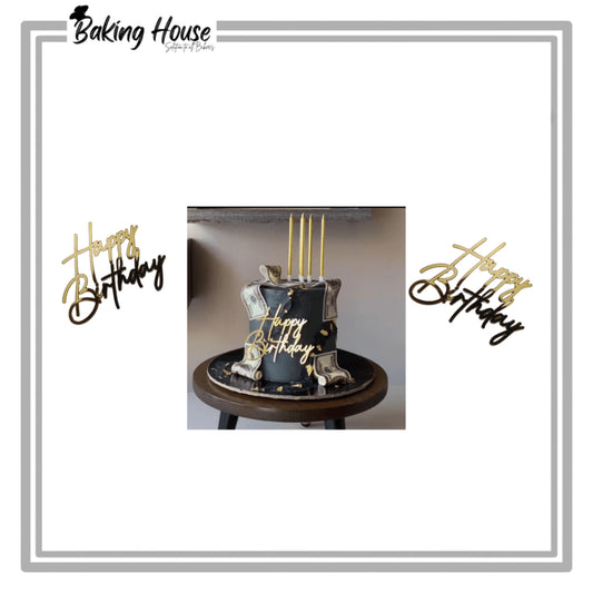 5pcs Happy Birthday Acrylic Tag For Cake Decorating