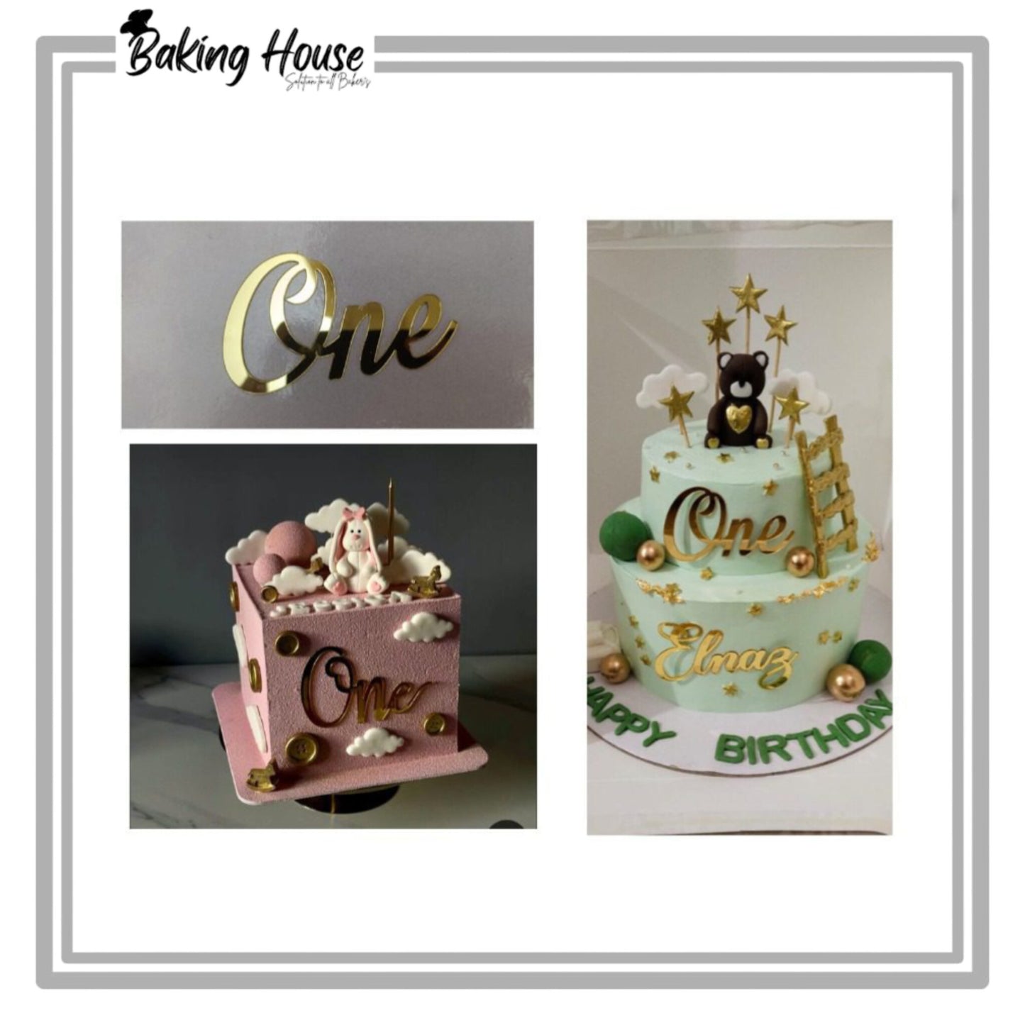 5pcs One Acrylic Cake Tag For Cake Decorating