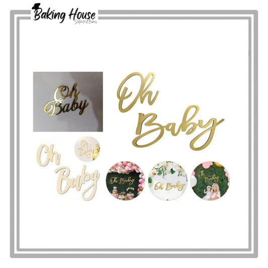 5pcs Acrylic Oh Baby Cake Tag For Cake Decorating