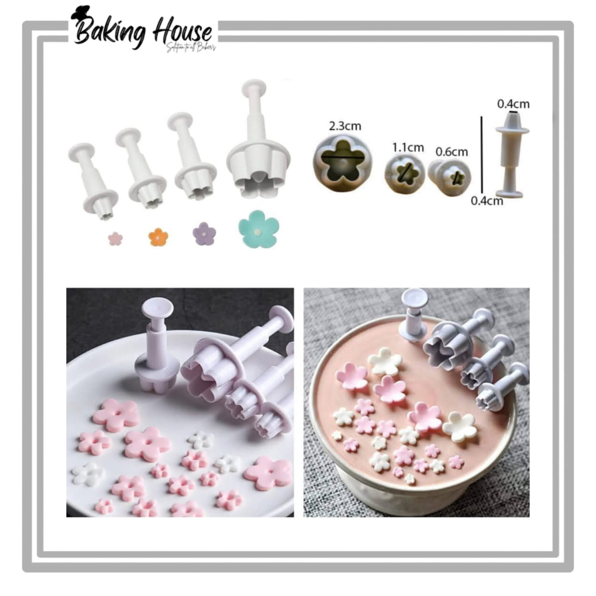 4pcs Blossom Flowers Planjer And Cookie Cutter