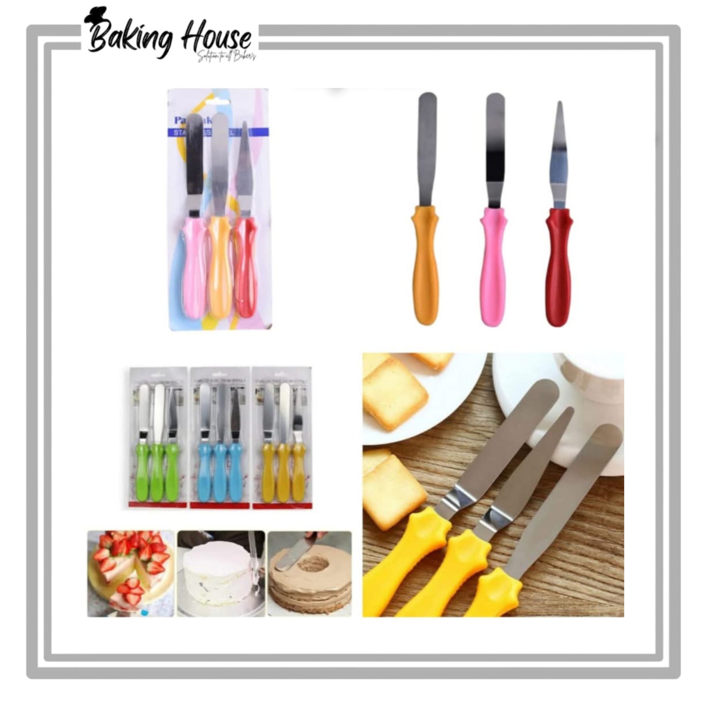 3Pcs Plate Nife For Cake Crem Decorating