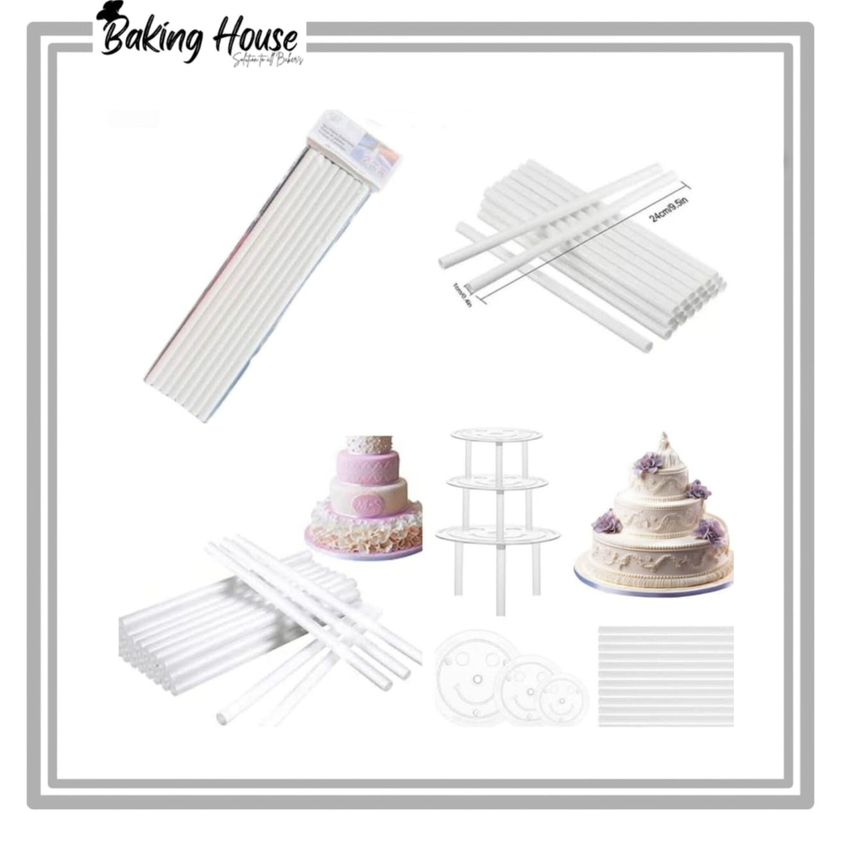 8pcs Plastic Highted Cake Dowel