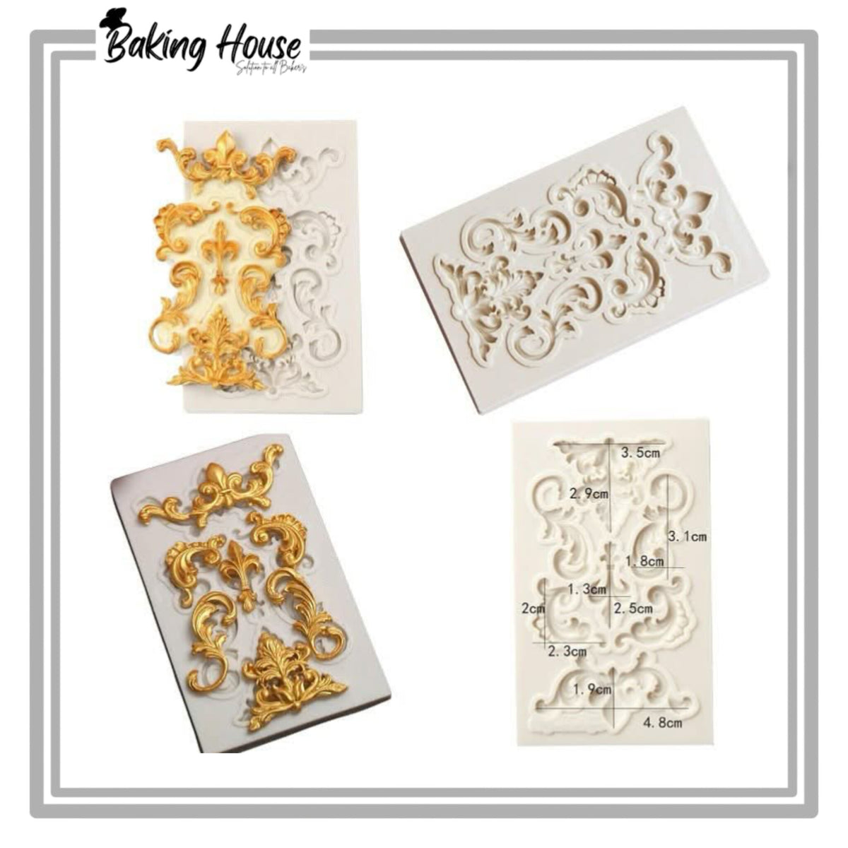 Small Vintage Relief Boarder Silicone Fondant Mould