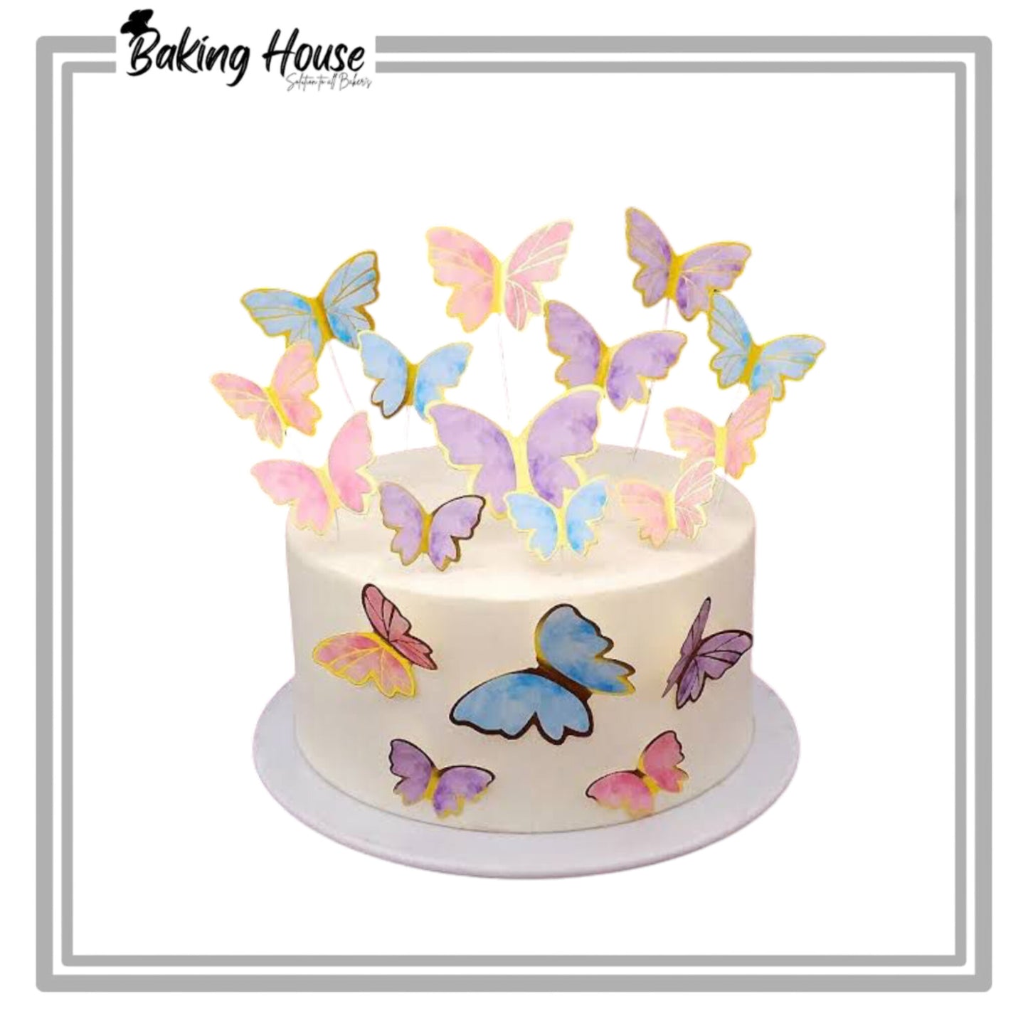 Pink Card Butterfly For Cake Decorating