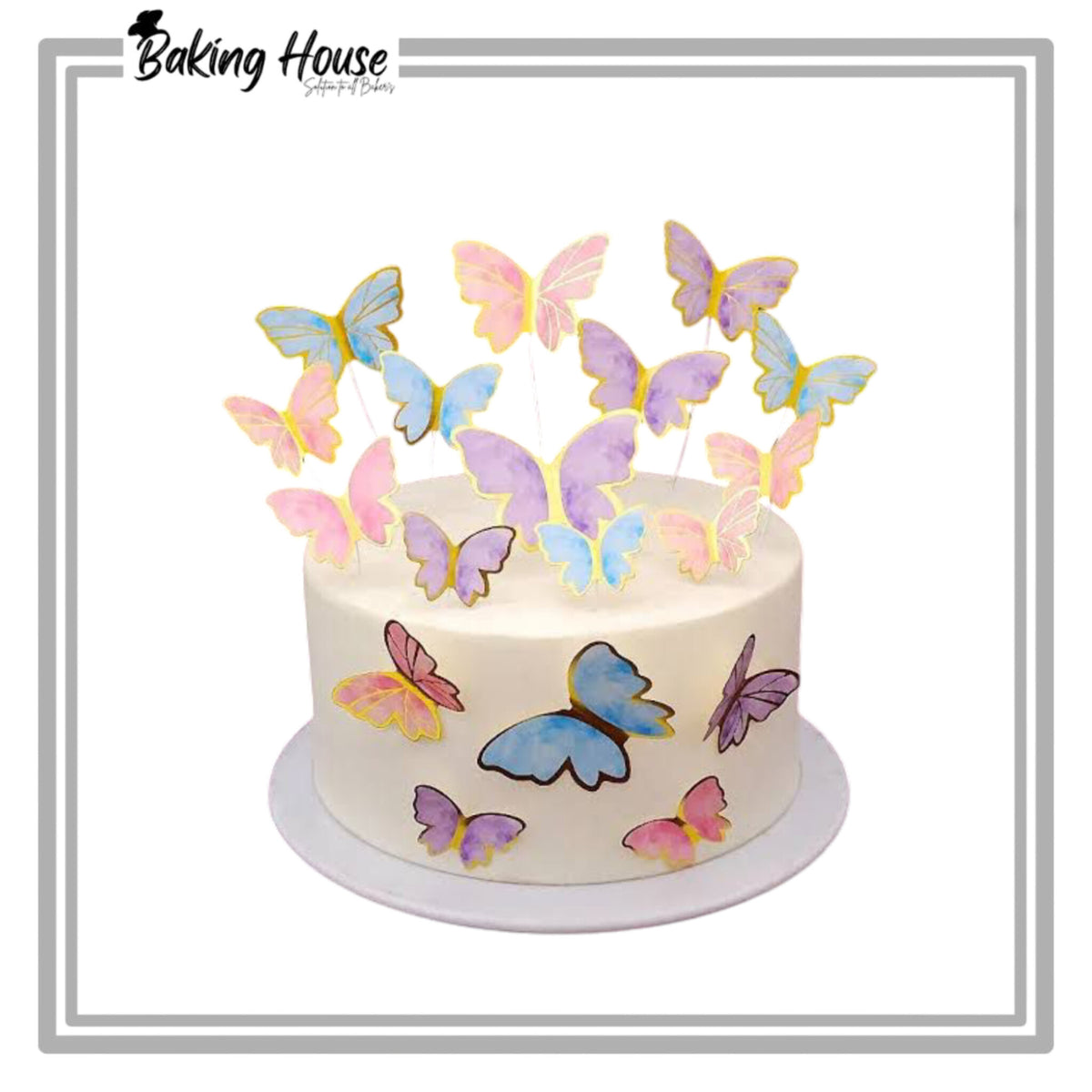 White Card Butterfly For Cake Decorating