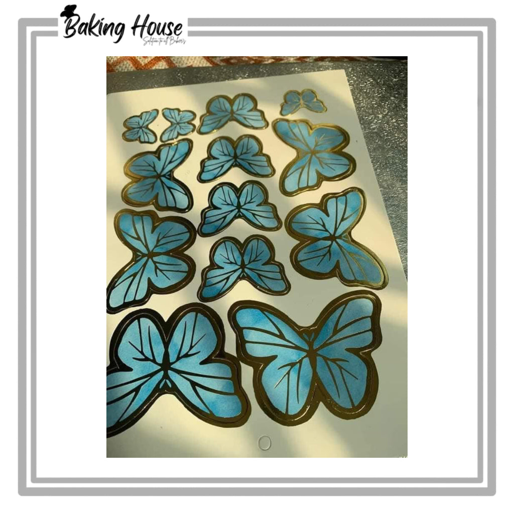 Blue Card Butterfly For Cake Decorating