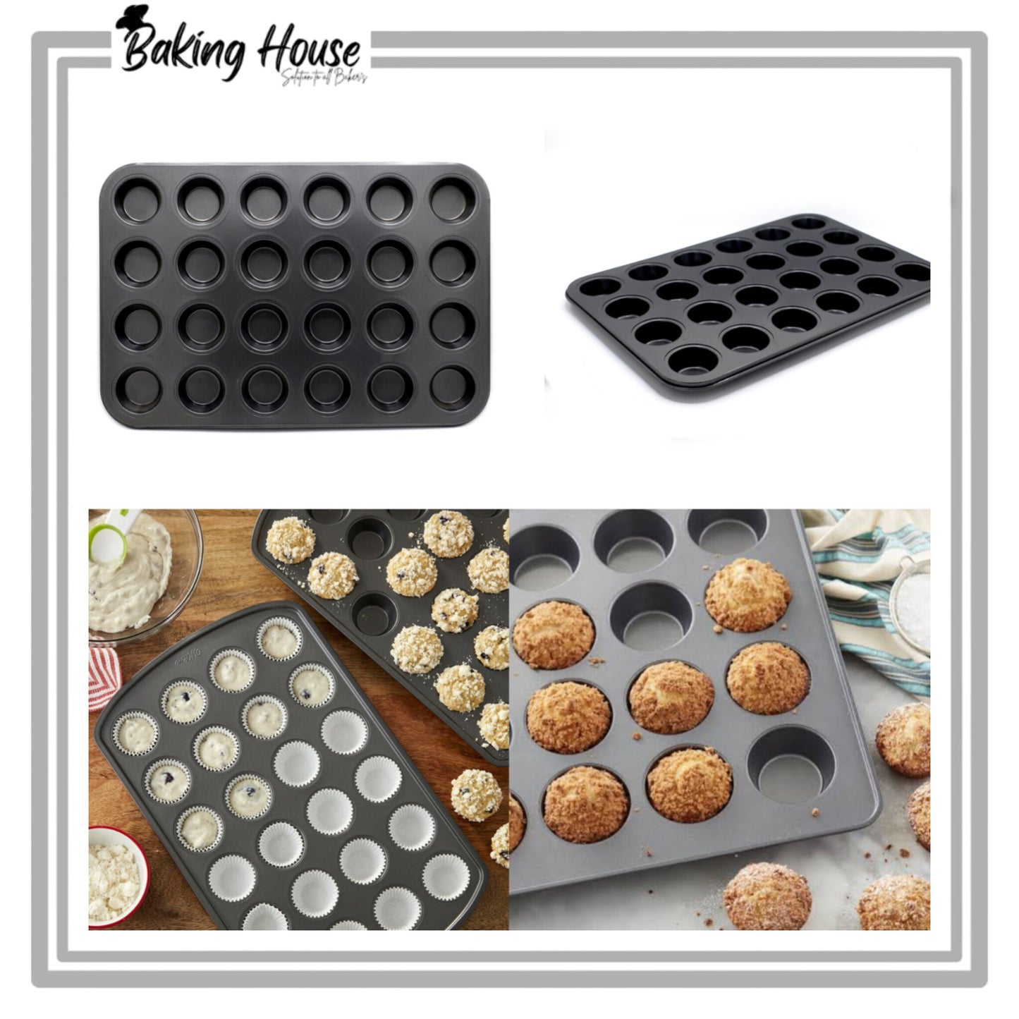 24 Cavity 1 Bite Non-stick Cupcakes Tray