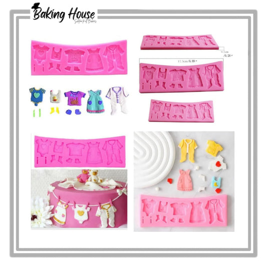Baby Cloth Silicone Fondant Mould For Cake Decorating