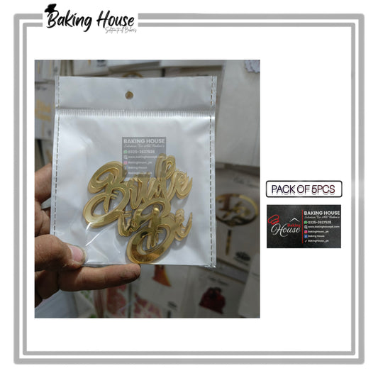 5pcs Golden Bride To Be Acrylic Cake Tags For Decorating
