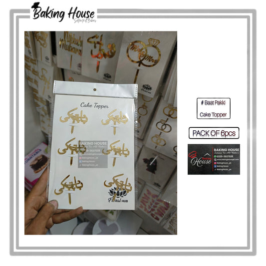 6pcs Baat Pakki mini Cake Topper For Cake Decorating