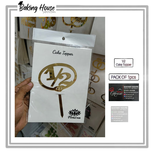 1/2 Golden Acrylic Cake Topper For Decorating