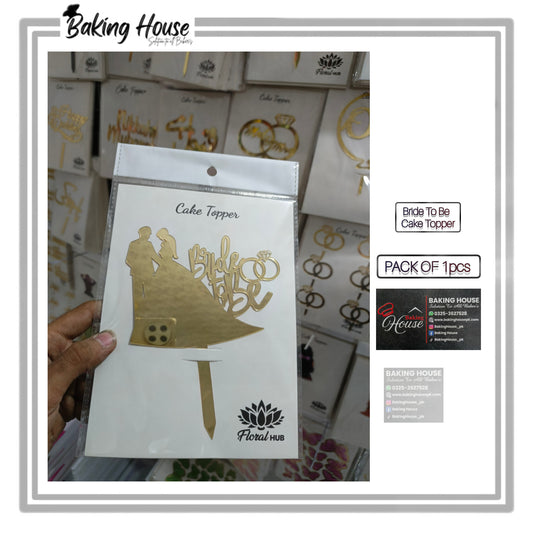 Bride To Be Golden Acrylic Cake Topper For Decorating