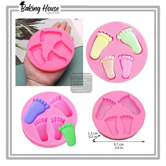 4cavity Foot Silicon Fondant Mould For Cake Decorating