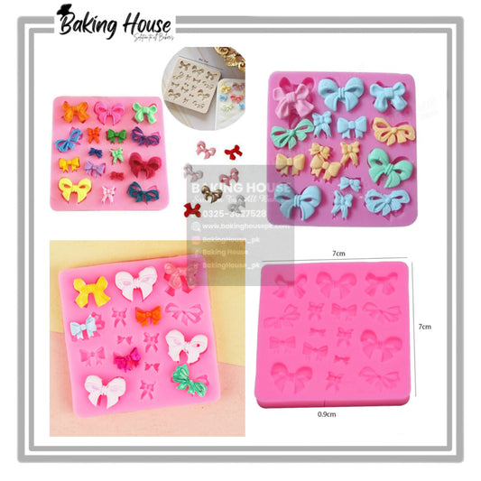 Mini Bow Silicon Fondant Mould For Cake Decorating