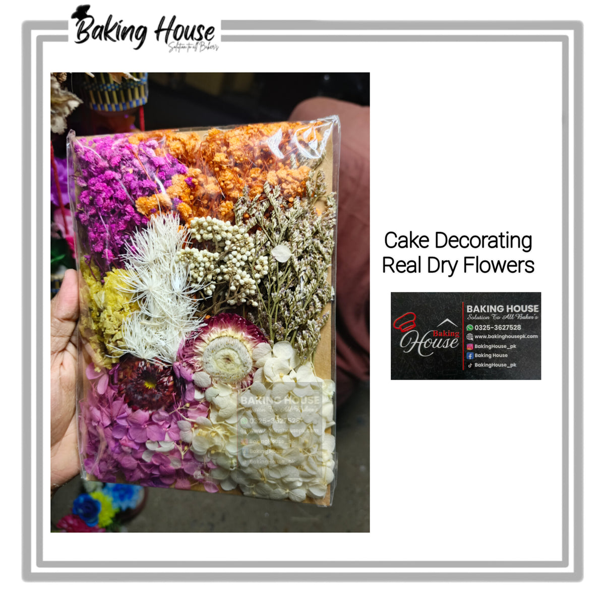 Orginal Real Dry Flowers For Cake Decorating (Random Design)