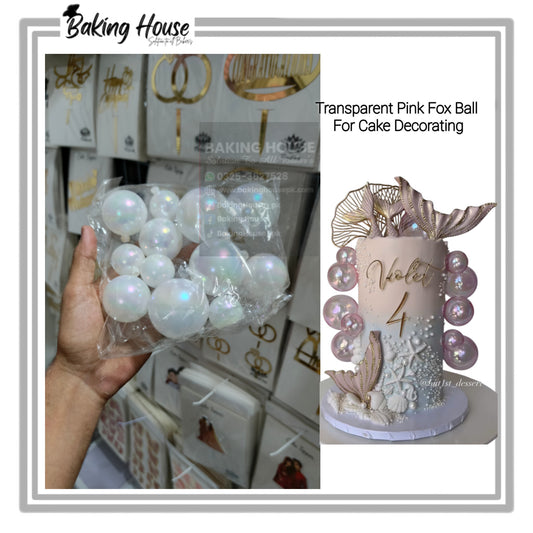 12pcs Pearl White Transparent Fox Balls For Cake Decorating