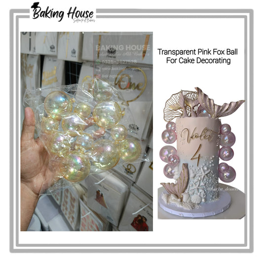 12pcs Yellow Transparent Fox Balls For Cake Decorating