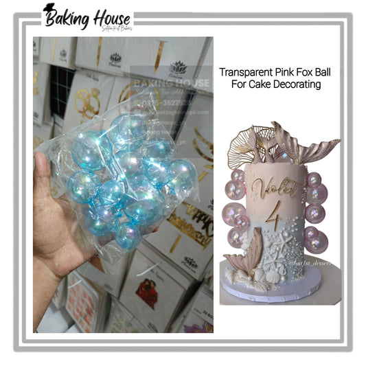 12pcs Blue Transparent Fox Balls For Cake Decorating