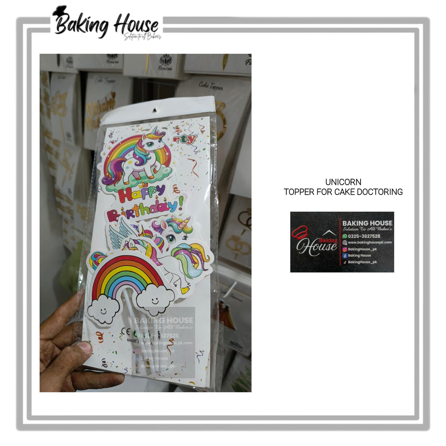 6pcs Unicorn Cake Topper For Decorating