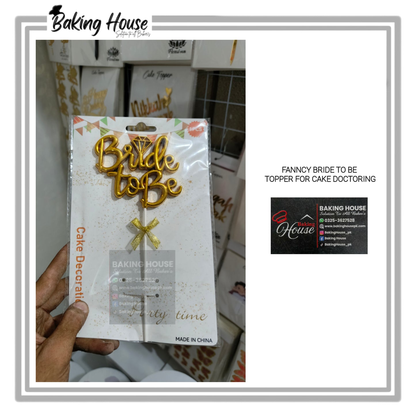 Fanncy Bride To Be Golden Cake Topper For Decorating