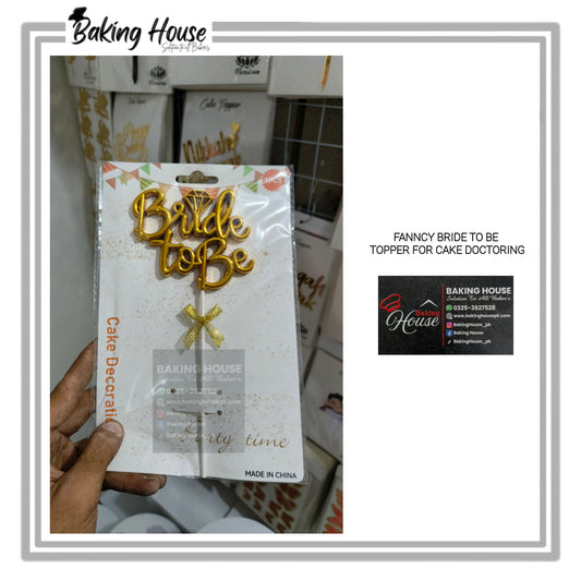 Fanncy Bride To Be Golden Cake Topper For Decorating