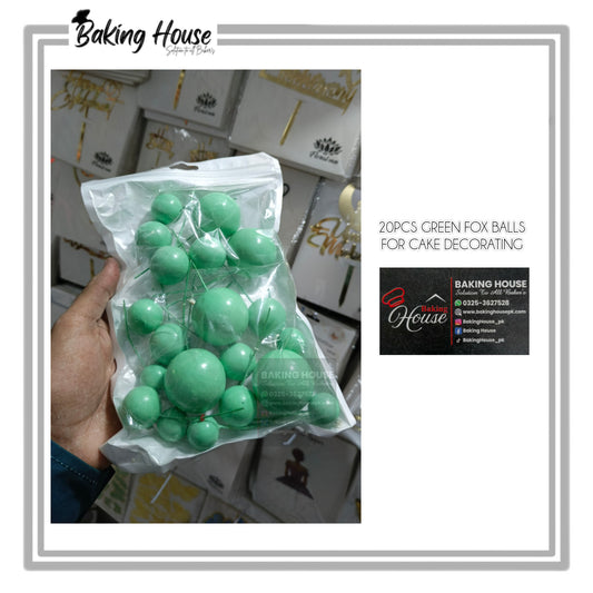 20pcs Green Fox Balls For Cake Decorating