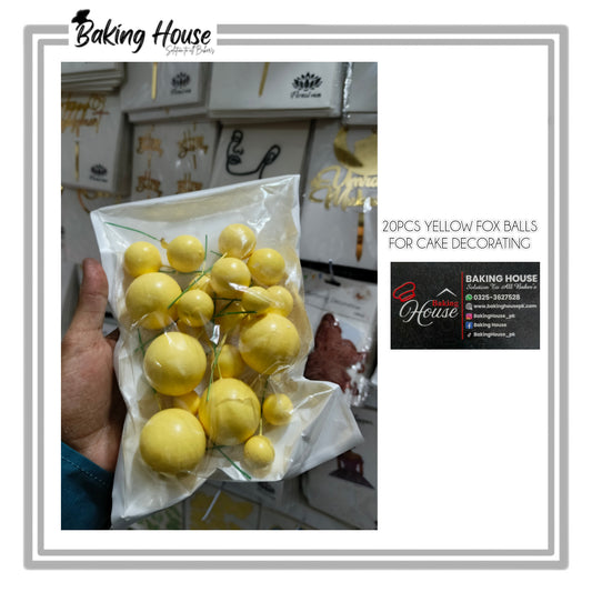 20pcs Yellow Fox Balls For Cake Decorating