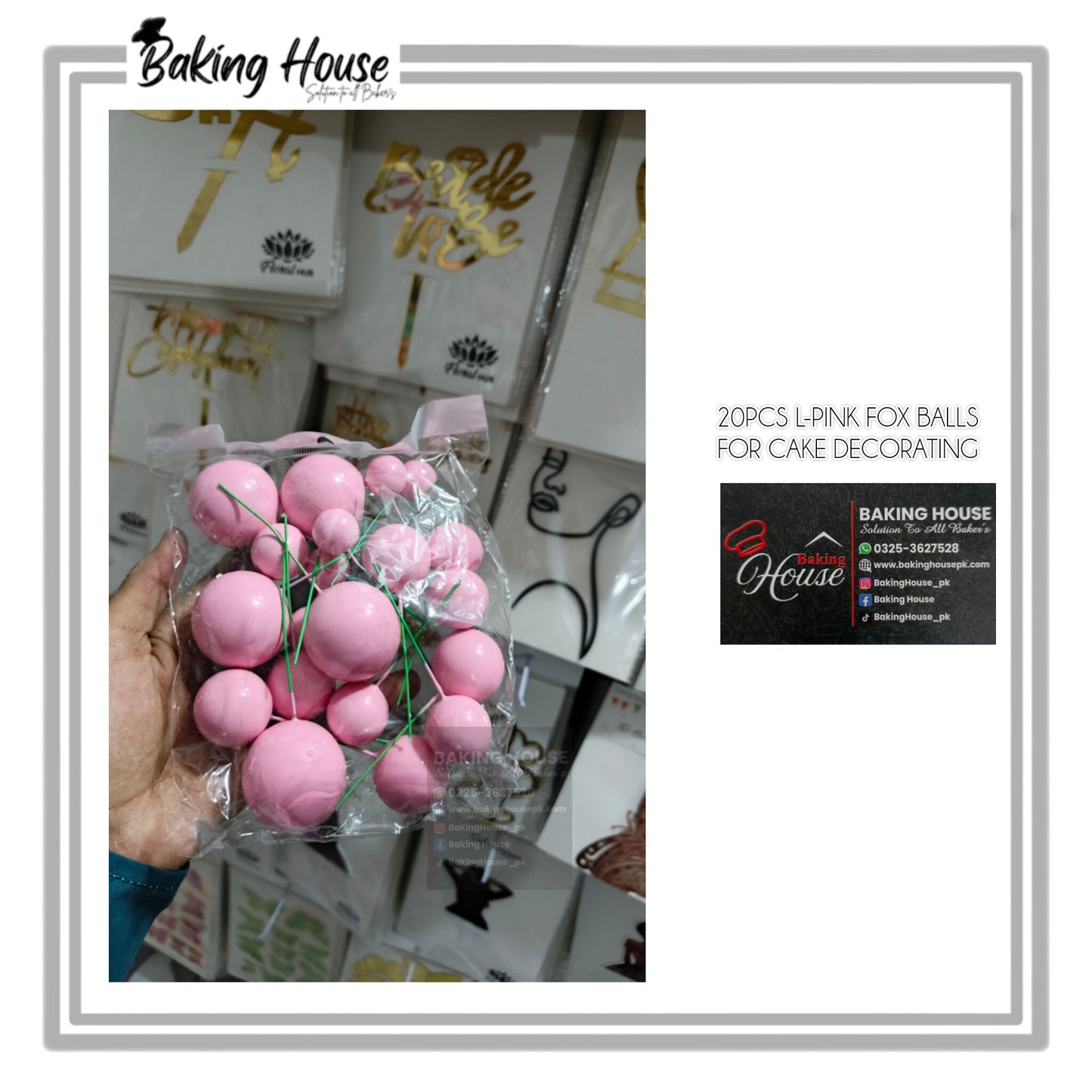 20pcs pink Fox Balls For Cake Decorating