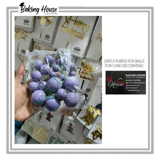 20pcs Purple Fox Balls For Cake Decorating